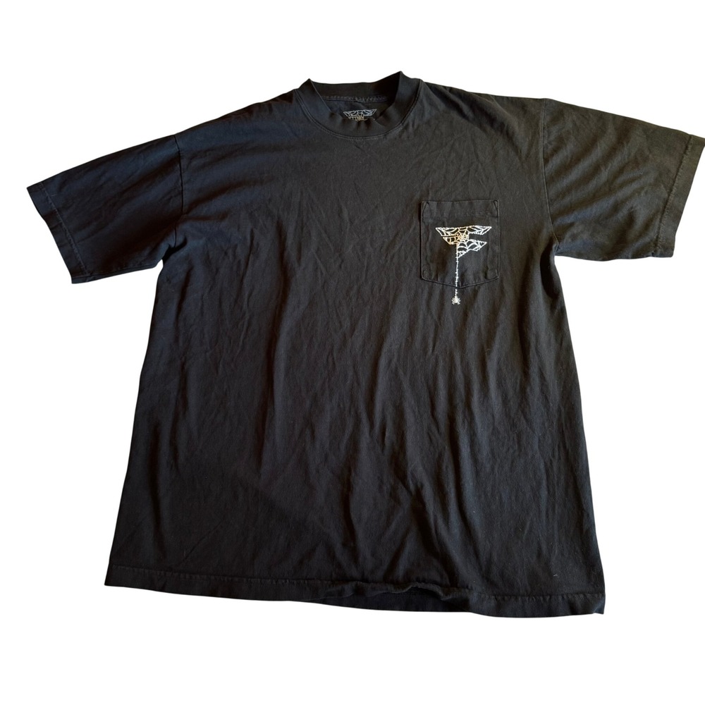 FaZe Clan‎ Halloween Logo T-Shirt Men's L Black Spider Web Pocket Tee Esports